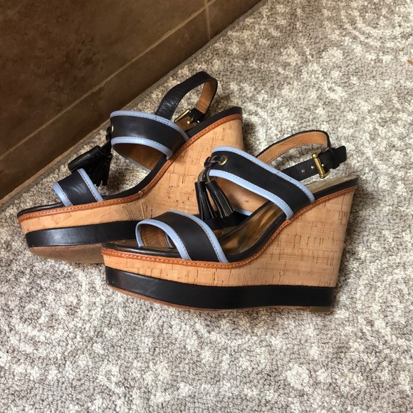 Navy/Light Blue Guileietta / Q1775 Wedges - Picture 2 of 2